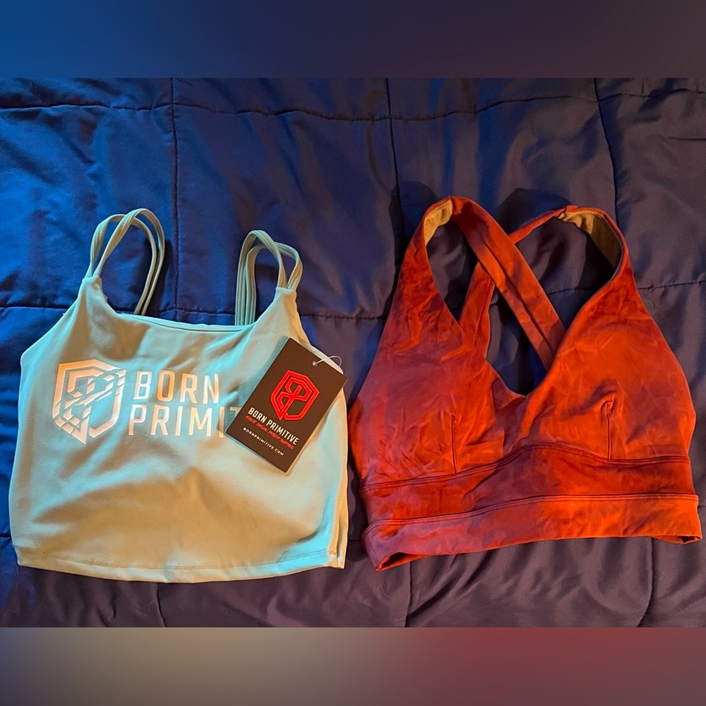 Born Primitive Teal and Rust Sports Bras Bundle.